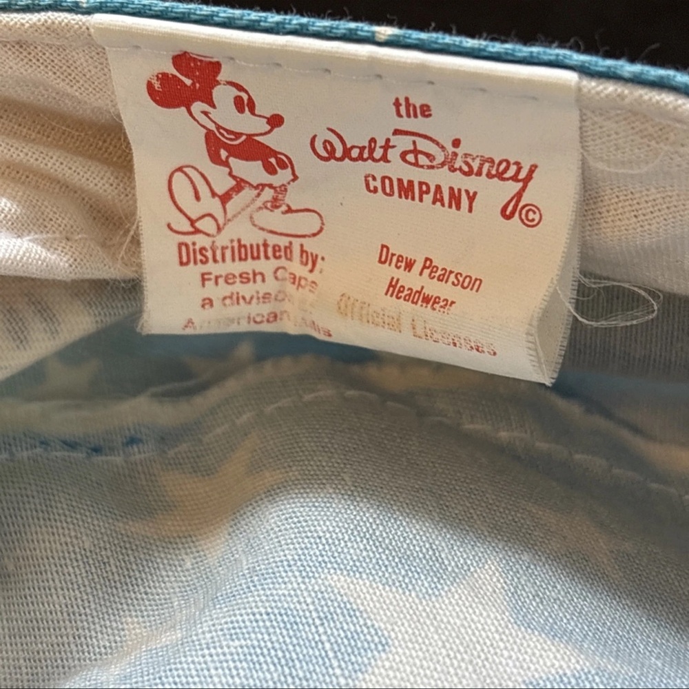 Vintage Walt Disney Co Mickey Mouse Minnie Stars Goofy blue Painters Hat 80 Rare - Picture 15 of 16